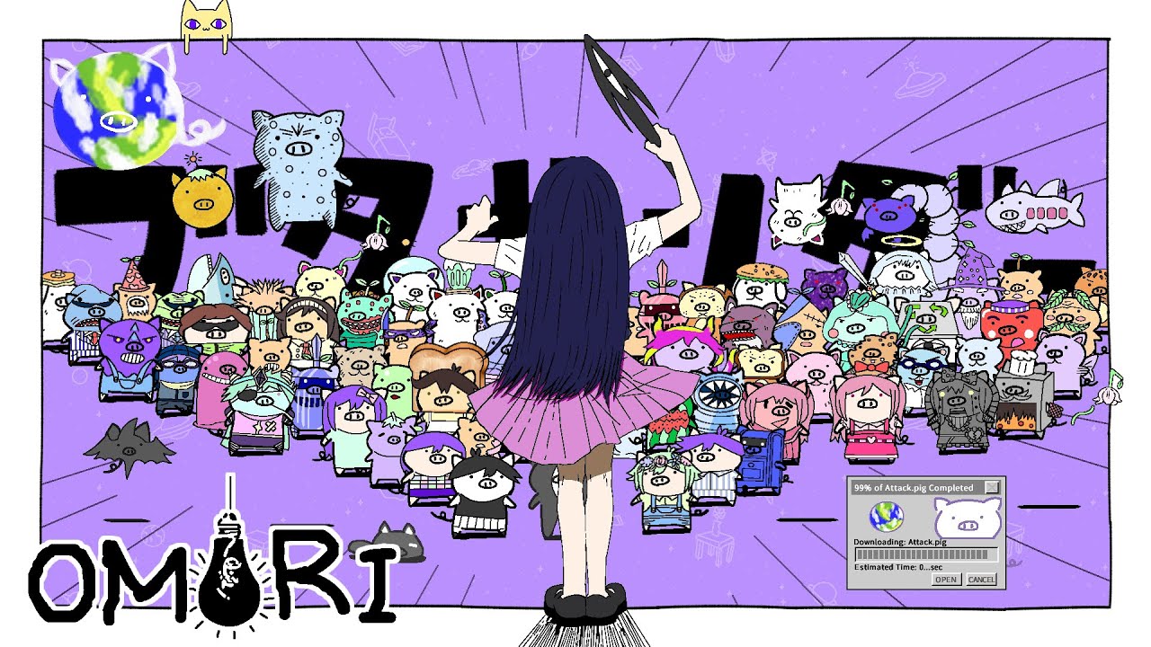 【手描き OMORI】キャラ総出演で【ブタサンダー】(主演：マリ）