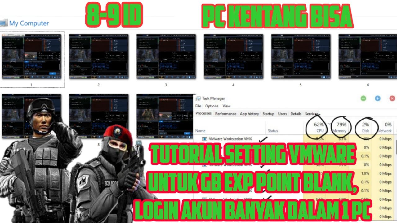 Cara Setting VMware Untuk GB EXP Point Blank 8ID Lebih | FULL TUTORIAL | LOGIN BANYAK | PC KENTANG