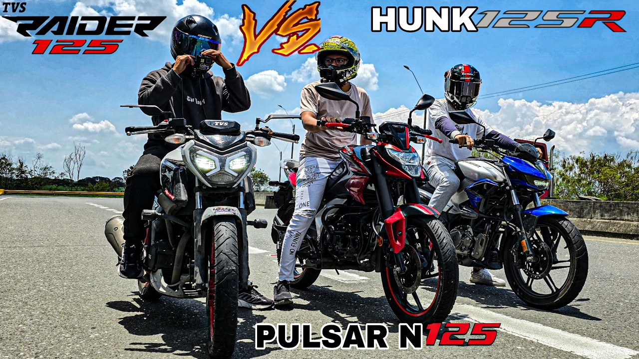 🔥Hero Hunk 125R VS TVS Raider 125 VS Pulsar N125 🤯 ¡BATALLA ÉPICA Drag Race 🏍🚀