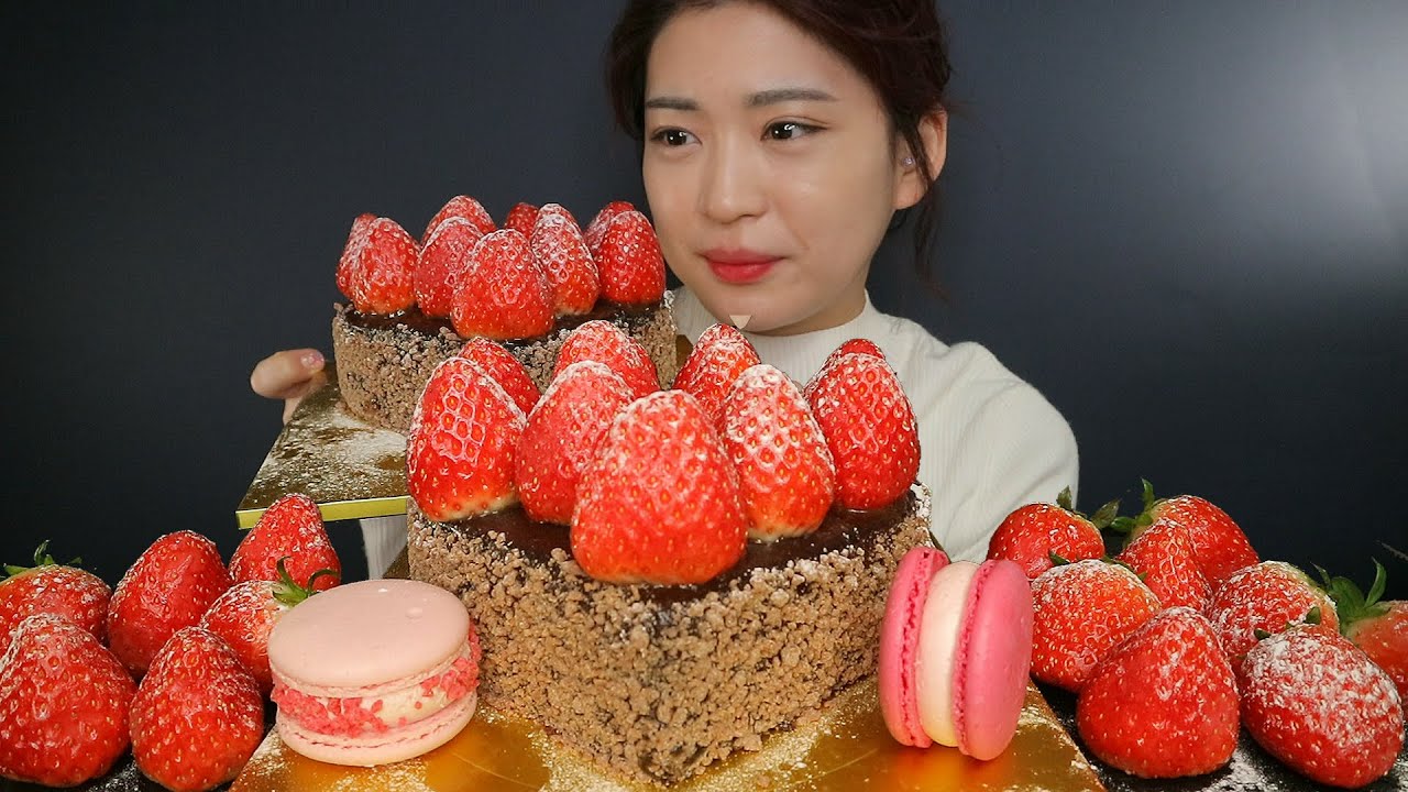 Eating) 디저트39 발렌타인데이 러브쇼콜라 케이크 Strawberry Chocolat cake チョコケーキ