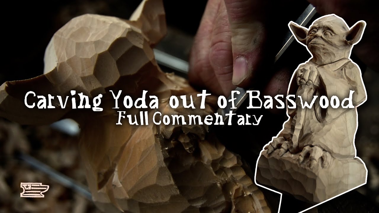 Carving Yoda out of Wood with Hand Tools | Traditional Woodcarving Tutorial | Star Wars Woodworking