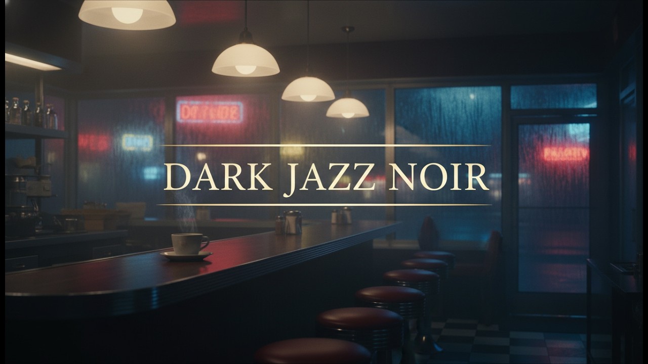 Rainy Midnight Diner ☕ 5 Hours of 1950s Dark Jazz Noir & Rain Sounds for Deep Focus & Study
