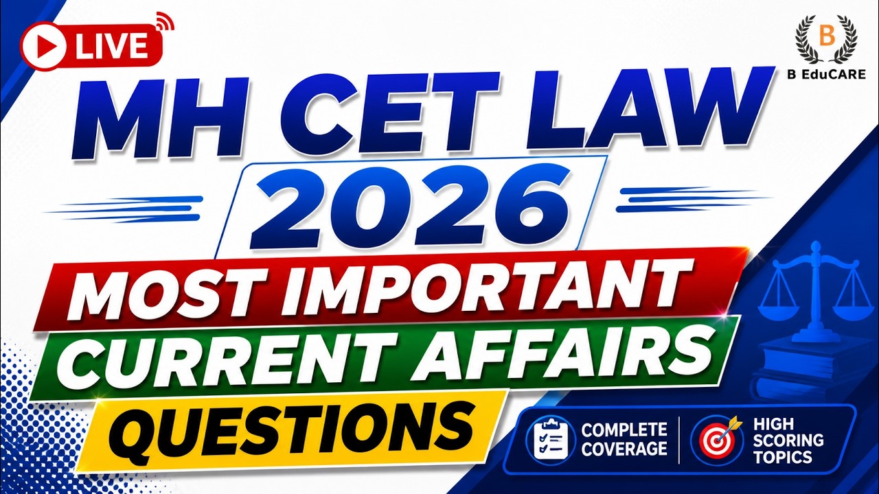 MH CET Law 2026 🔴 LIVE | Most Important Current Affairs Questions | Most Expected Topics