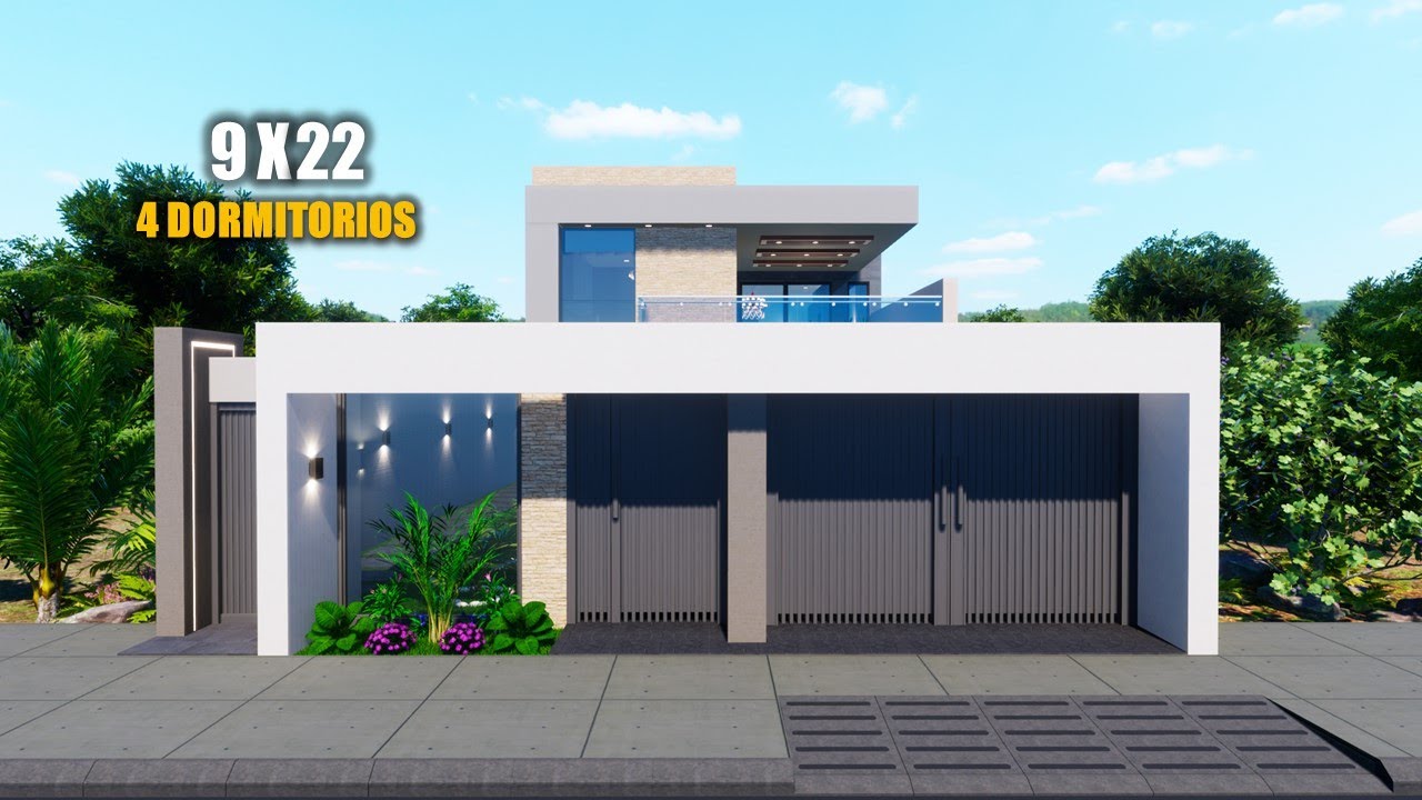 CASA DE DOS PISOS 9X22 | CUATRO DORMITORIOS  | JMC ARQUITECTURA (2023)