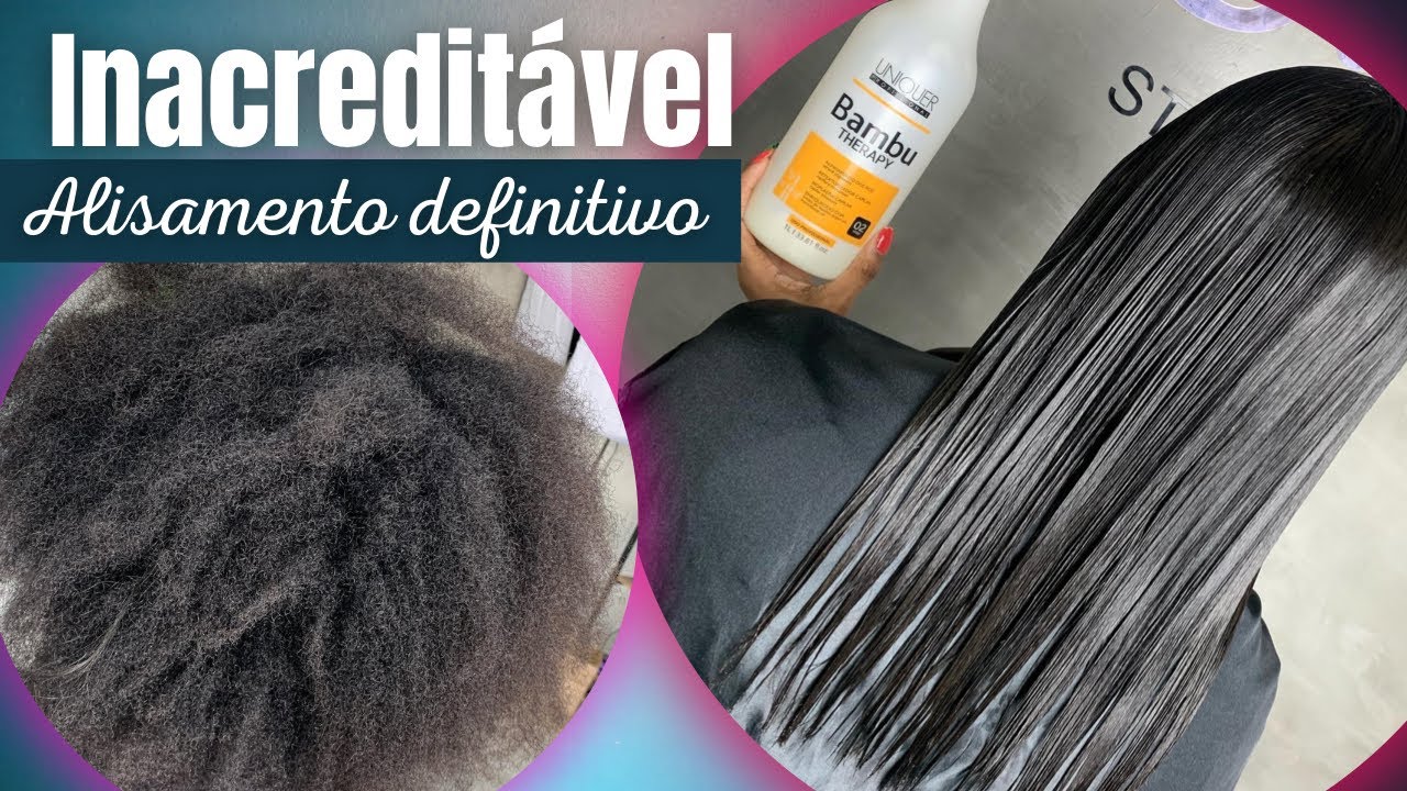 ALISANDO CABELO EXTREMAMENTE AFRO - ESCOVA PROGRESSIVA DEFINITIVA - BAMBU THERAPY DA UNIQUER