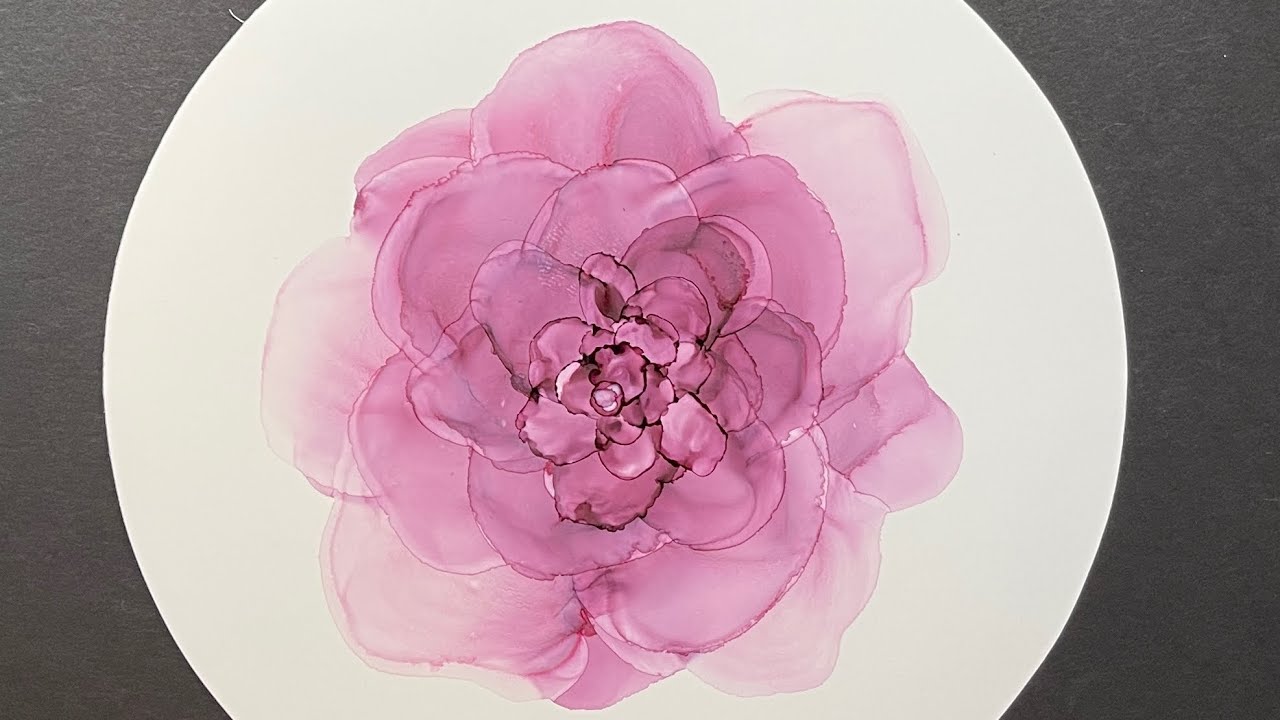 [103] Alcohol Ink Art - Rose Tutorial (on NARA synthetic art paper)