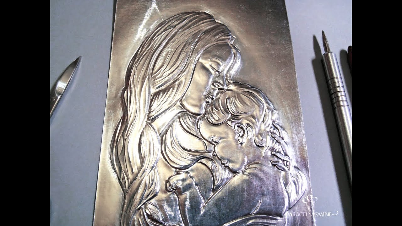 ¿Cómo repujar un rostro en aluminio? | Paso a paso | Metal embossing