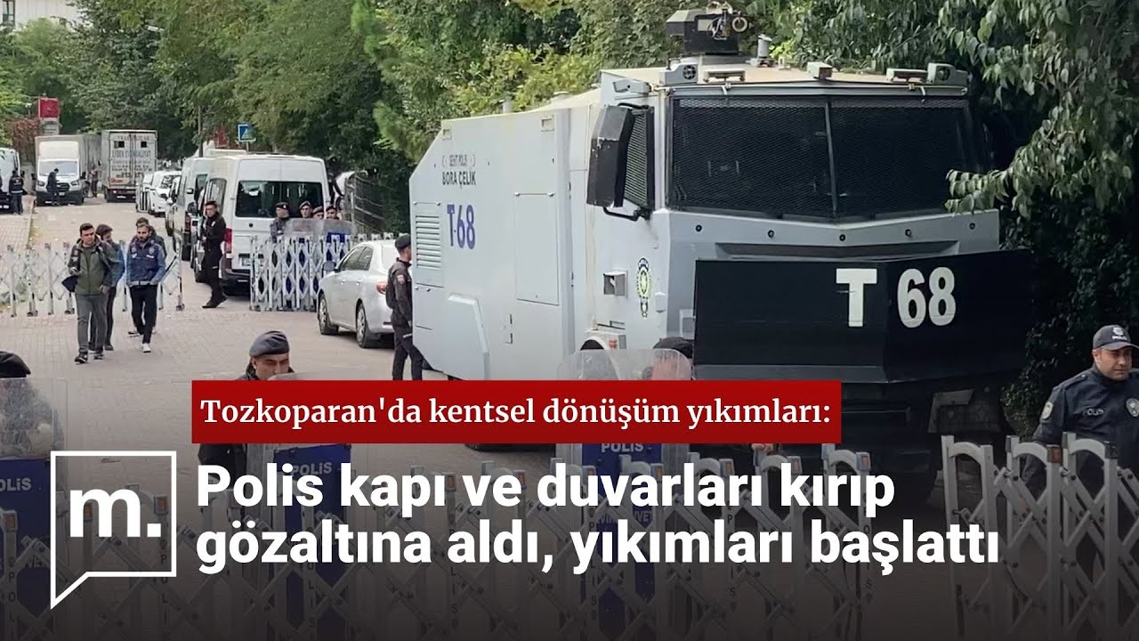 Tozkoparan'da polis koçbaşıyla, kapı-duvar yıkarak gözaltına aldı