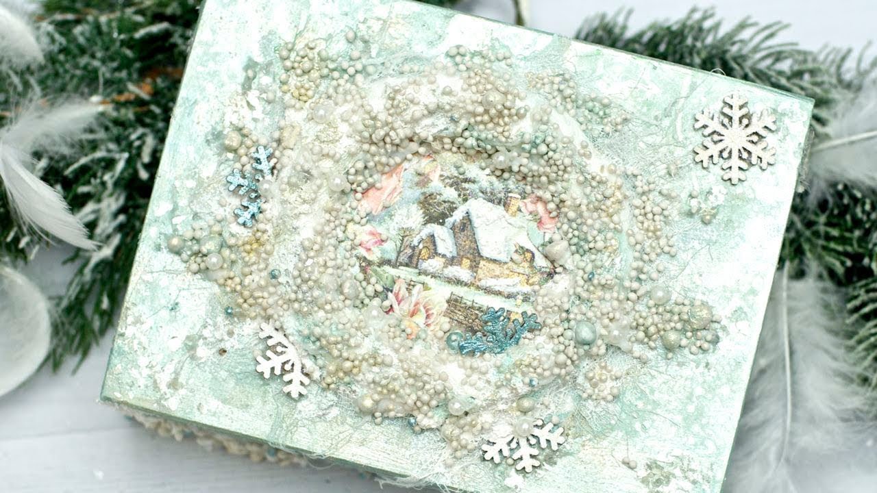 Decoupage  zimowe pudełeczko - DIY tutorial