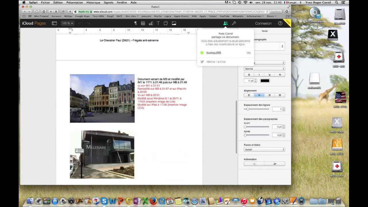 Le partage de documents avec Pages sur Mac, PC et iPad
