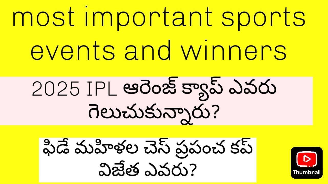 Most important sports events and their winners