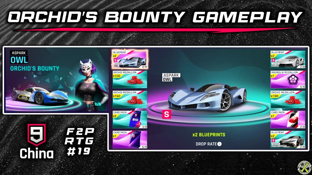Asphalt 9 China | Orchid's Bounty - buying & using 50 medallions | F2P RTG #19