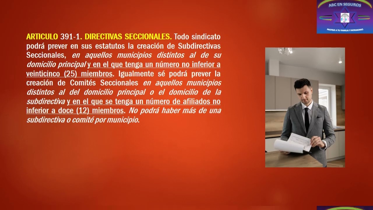 REGIMEN INTERNO. SINDICATOS. CODIGO SUSTANTIVO DEL TRABAJO COLOMBIANO. ABC EN SEGUROS Y LEYES.
