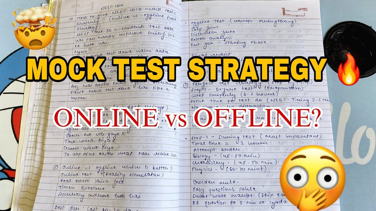 🎯 &ldquo;How to Give NEET Mock Tests Properly? (Online vs Offline Full Strategy)&rdquo;🔥✅