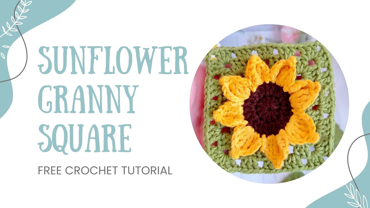 ✅ Tutorial - Sunflower granny square crochet pattern #crochet #grannysquare #crochettutorial