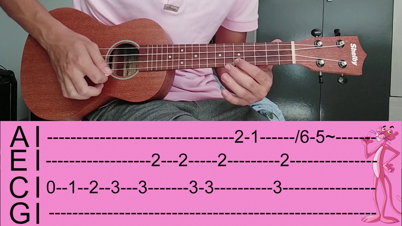Pantera Cor de Rosa no ukulele (TAB)