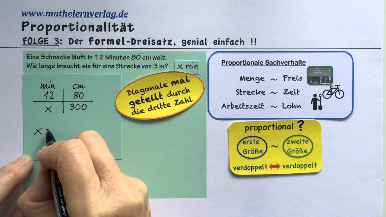 Proportionalität 3 Formel-Dreisatz