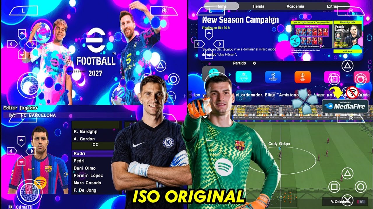eFootball PES 2027 PPSSPP Android Offline Full Update UCL & League Kits 26/27 Season 4K Graphics