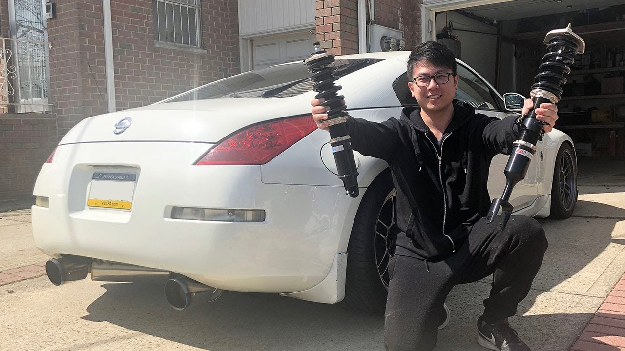 BC Racing BR True Style Coilovers Install + Height Adjustment on the 350Z (Street Height)