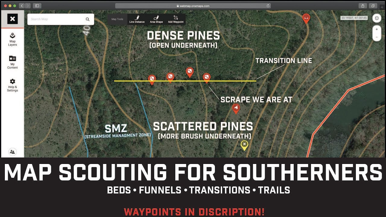 Map Scouting for DEER in the SOUTH! How to find Deer beds, funnels, trails & more! PART 1