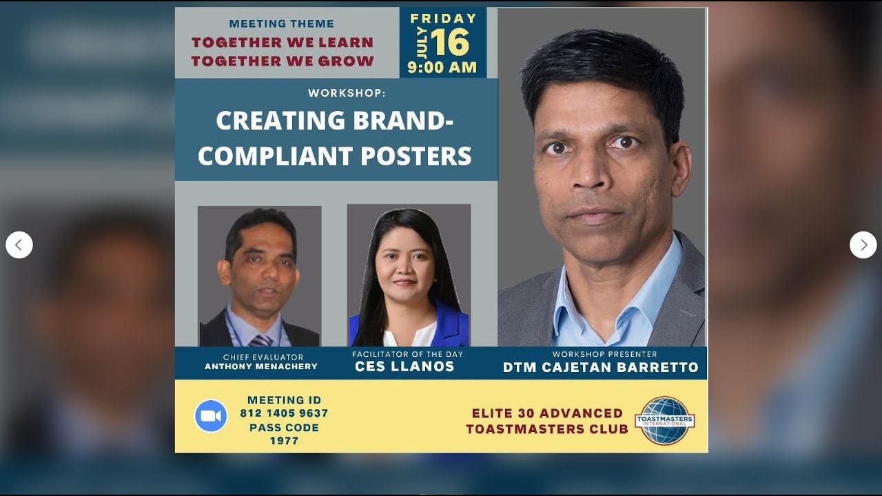 How to create Toastmasters brand compliant posters using CANVA (New Brand Manual, 2021)