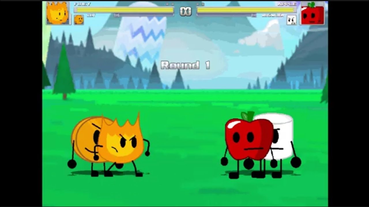 M.U.G.E.N: Firey & Coiny (BFDI) VS. Apple & Marshmallow (Inanimate Insanity) #objectshow #mugen