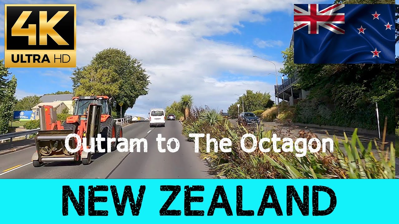 Driving in New Zealand -  🇳🇿Outram to the Octagon, Otago - 4k 60p