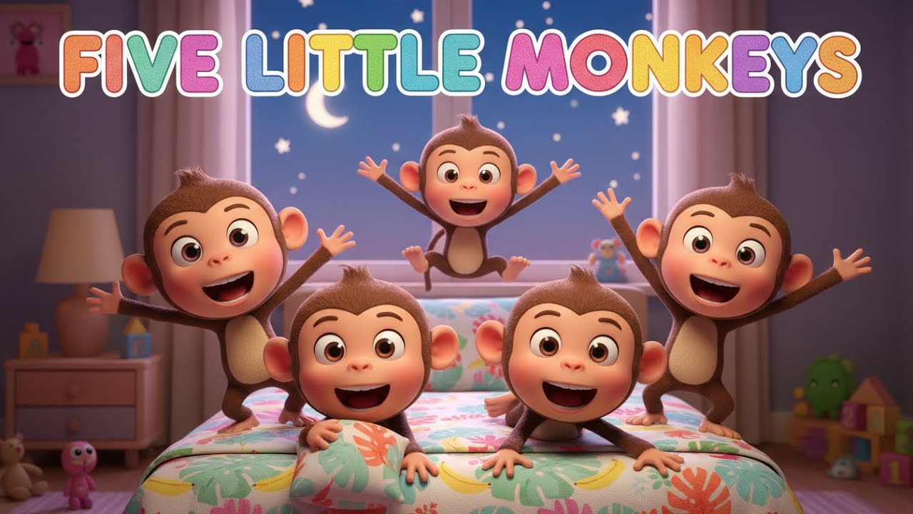 Five Little Monkeys Jumping on the Bed 🐒 | Counting Version | Learn Numbers 1–5 | MeliMelo Kids