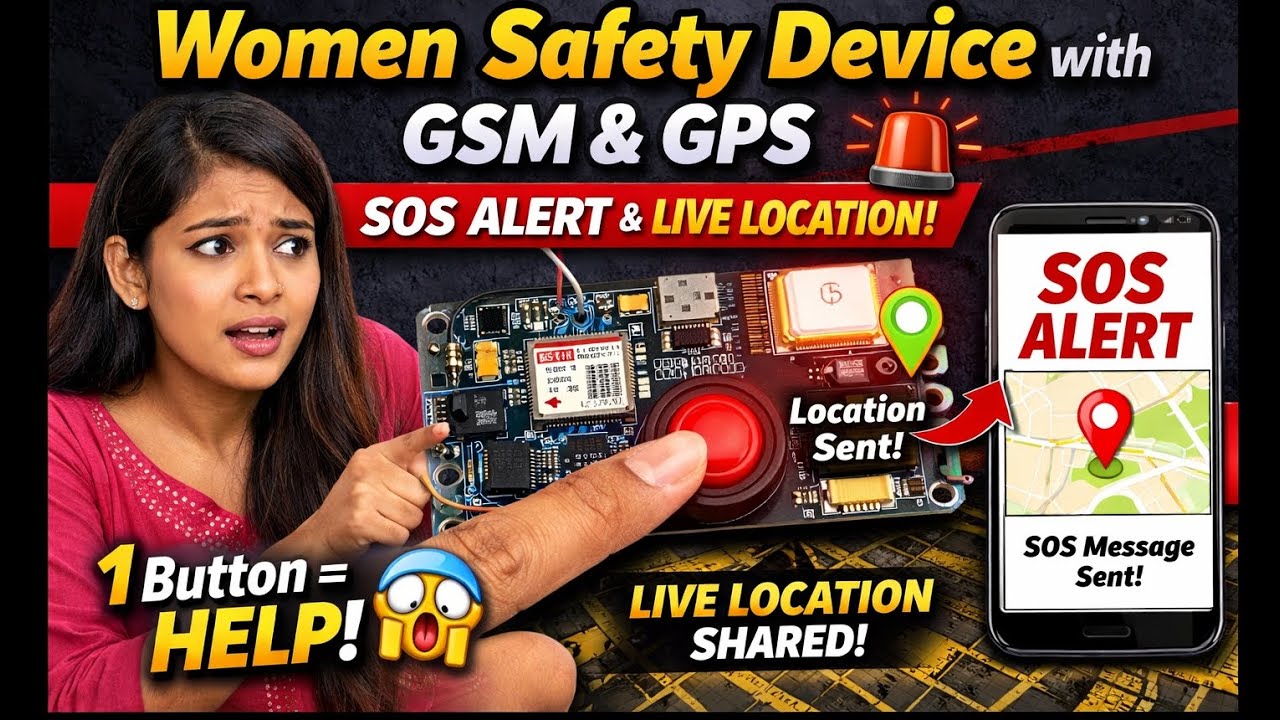 Women Safety Device With GPS Tracking With Fingerprint Module & SMS Alerts #diy