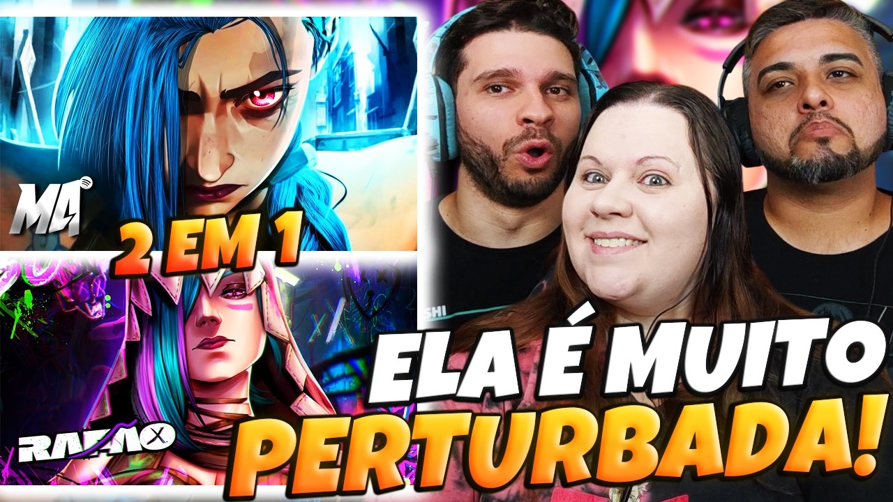 2 EM 1 Da Jinx (Arcane)| M4RKIM Meu Inimigo + RAFÃO You're a Jinx | FAMILY REACTS