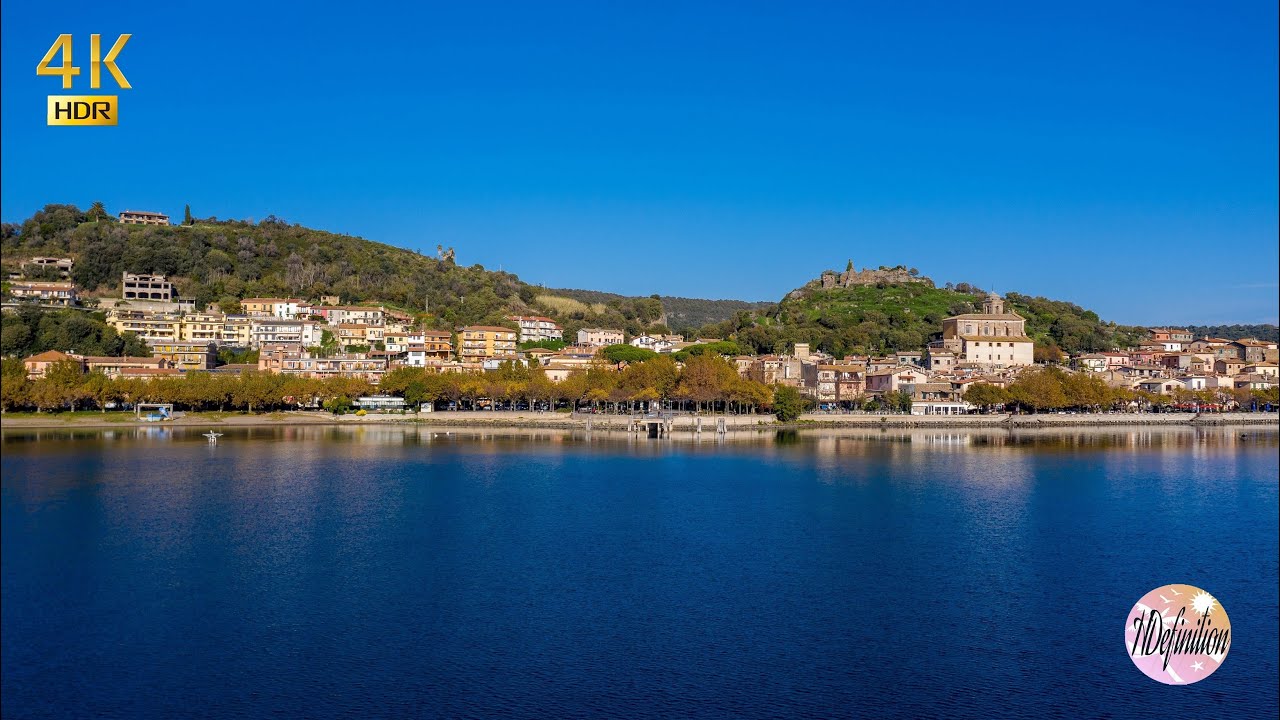 Trevignano Romano - Lago di Bracciano in 4K HDR Drone DJI Mavic 2 pro footage viaggi Italy