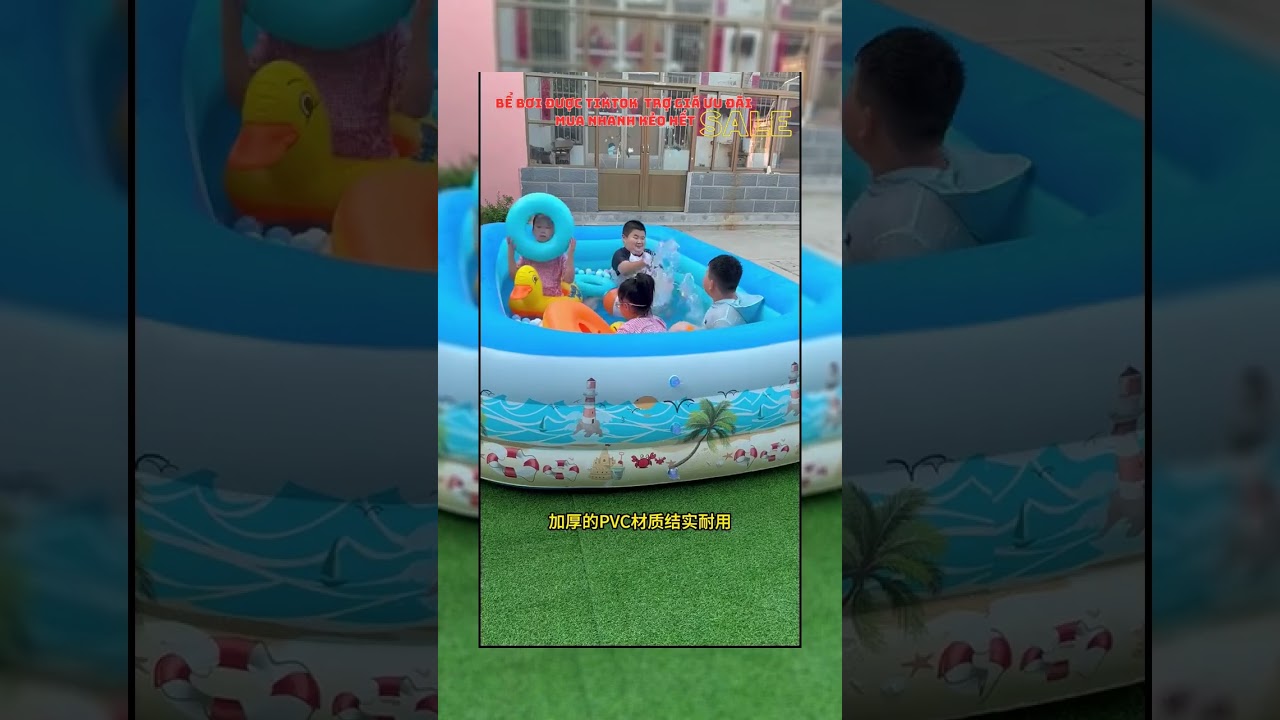 Bể bơi phao chống trơn trượt an to&agrave;n cho b&eacute;  #beboiphao #dochoi #xuhuong