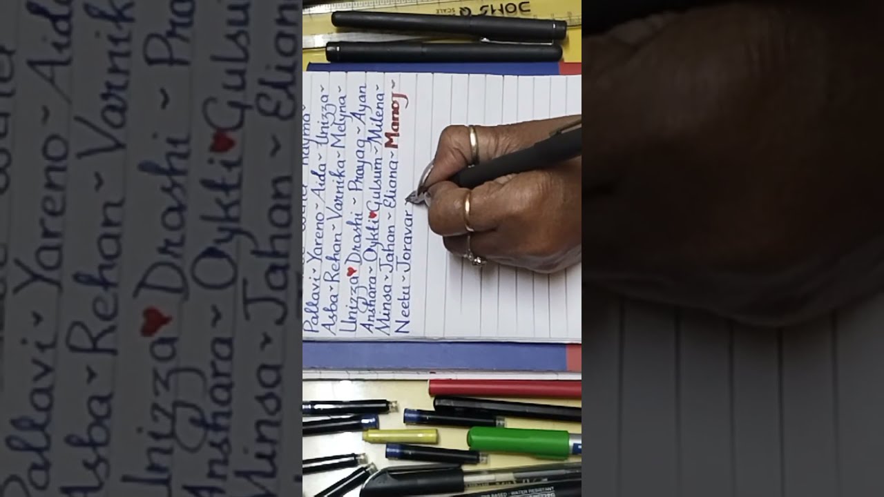 calligraphy style writing ✍️ Subscriber's Name 🥰 part 31  ball point 🖊️