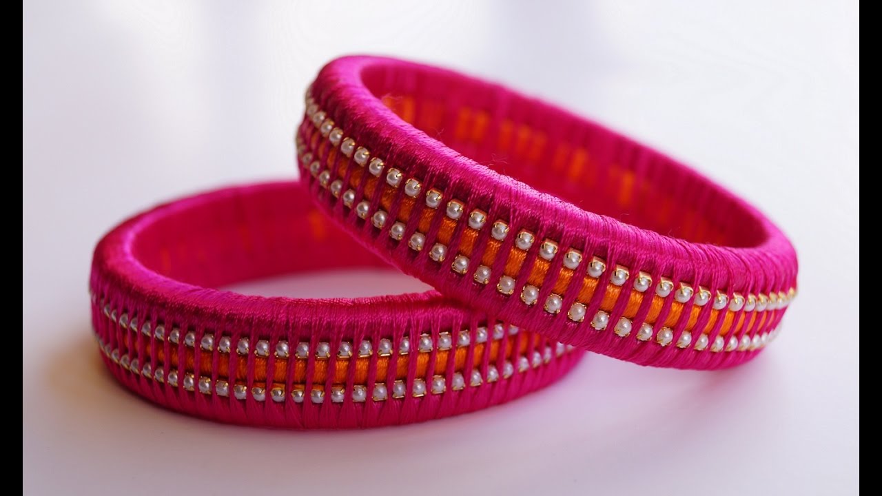 New silk thread pearl bangles (mothi)