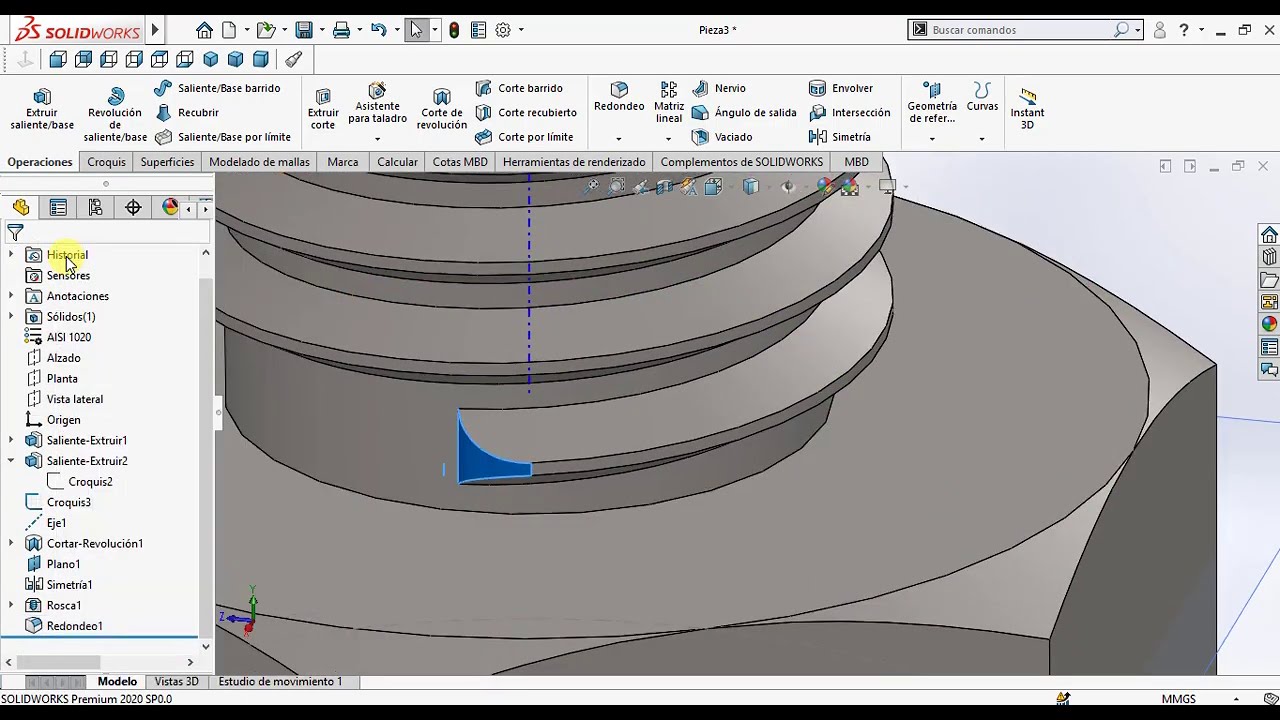 SolidWorks - Tornillo, tuerca y ensamble.