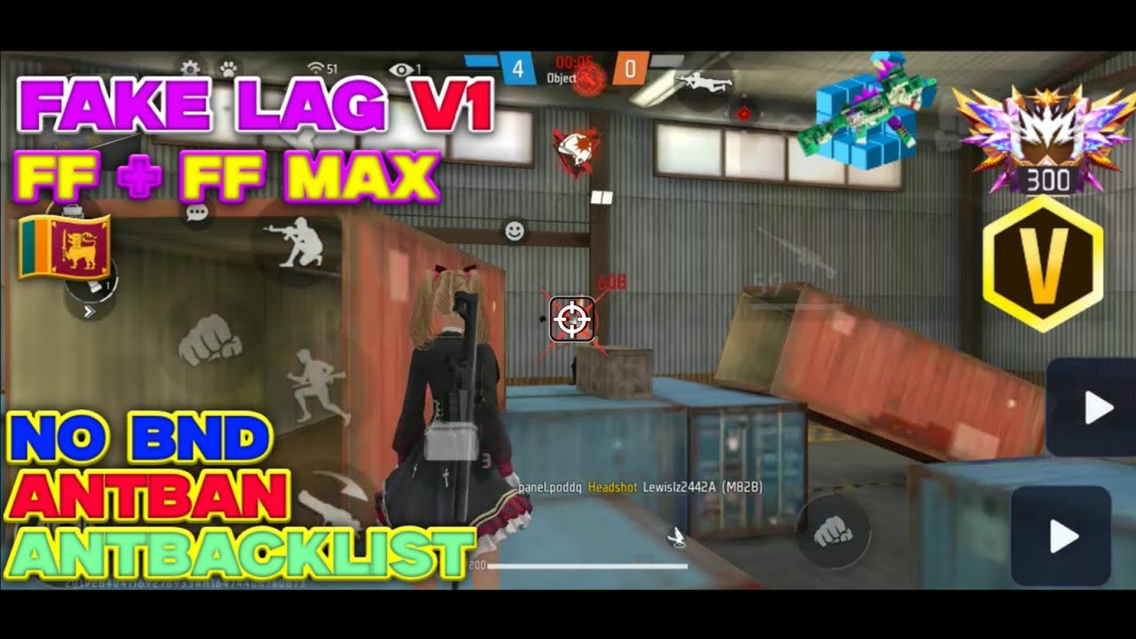 FREE FIRE + FREE FIRE MAX fake lag V1 @ffpramith full antiban no backlist add