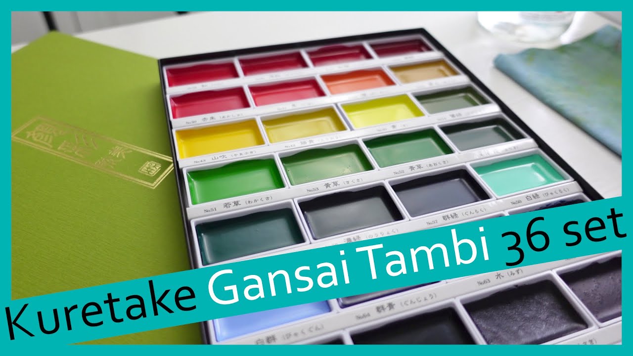 Kuretake Gansai Tambi Set of 36 Swatching // What is Gansai Paint?