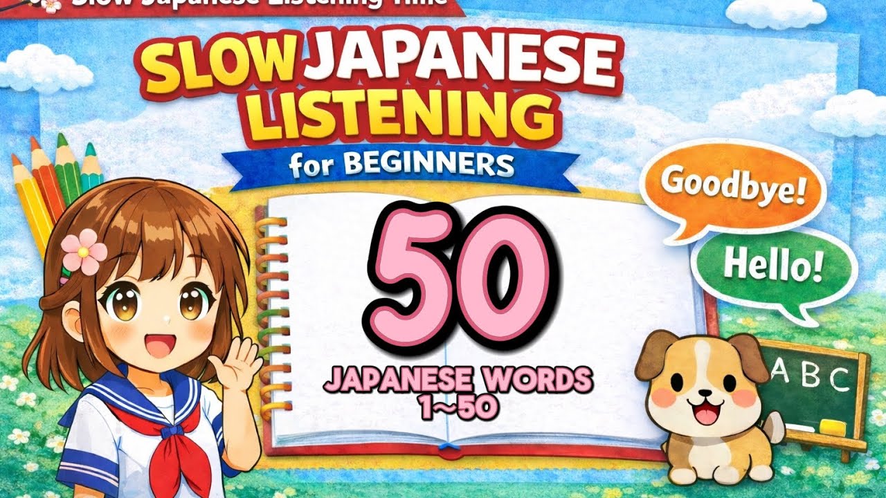 Learn 50 Japanese Words – Slow & Easy Listening for Beginners