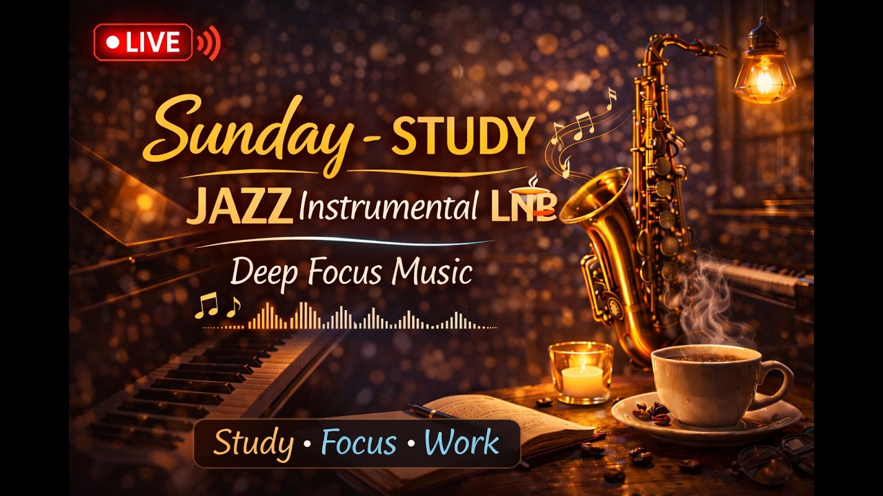 Sunday - Study Jazz Instrumental Live 📚 Deep Focus Music