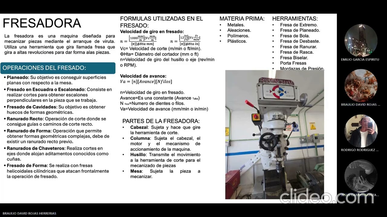Torno, Fresadora y Taladro.