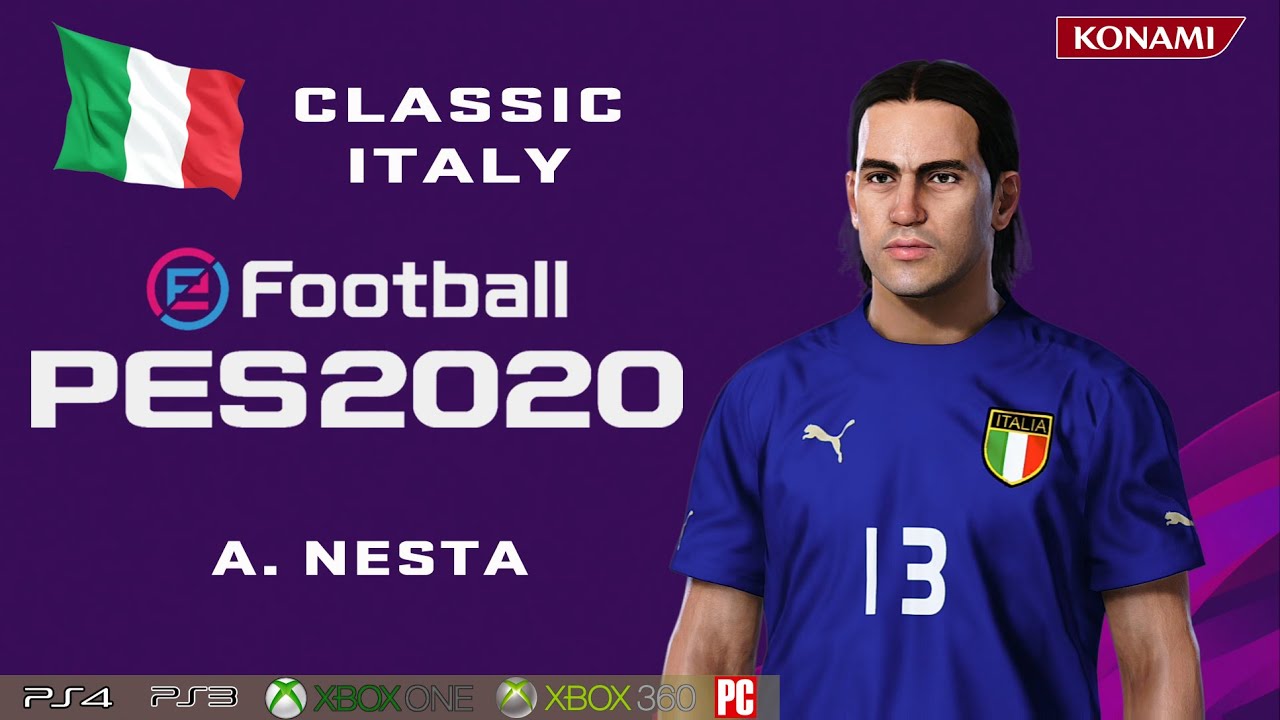 A. NESTA face+stats (Classic Italy) How to create in PES 2020