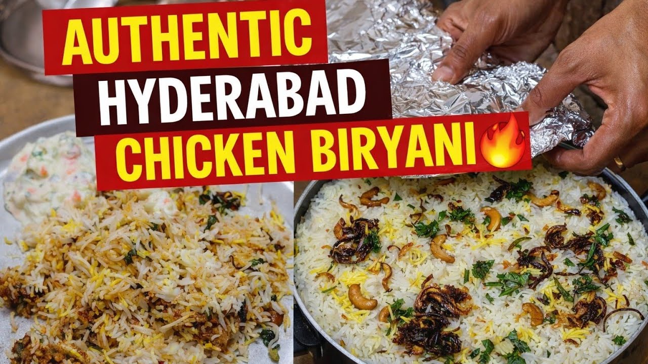 ऑथेंटिक हैदराबादी चिकन दम बिरयानी रेसिपी l🤤#biryanirecipe#cookingvideo#viral#trending#food#homemade 