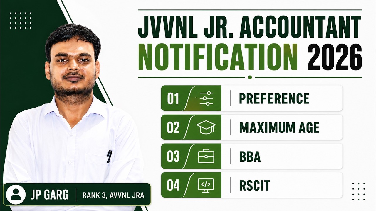 JVVNL JRA Notification 2026 | Complete Detail | Syllabus | Eligibility | Qualification | Preference