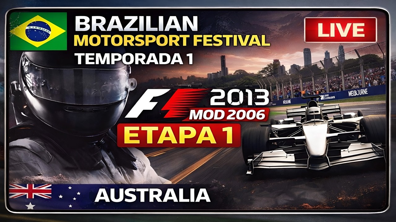 F1 2013 (PC) ONLINE EM 2026: LIGA BMF (MOD PINTURA 2006) T1 1ª ETAPA AUSTRALIA ONBOARD