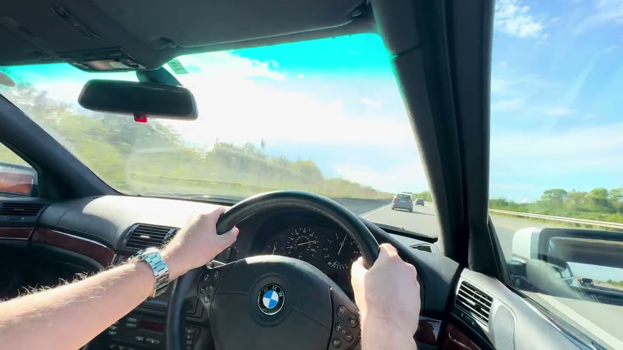 BMW 540i Sport E39 Japan Import on German Autobahn at Speed Limiter