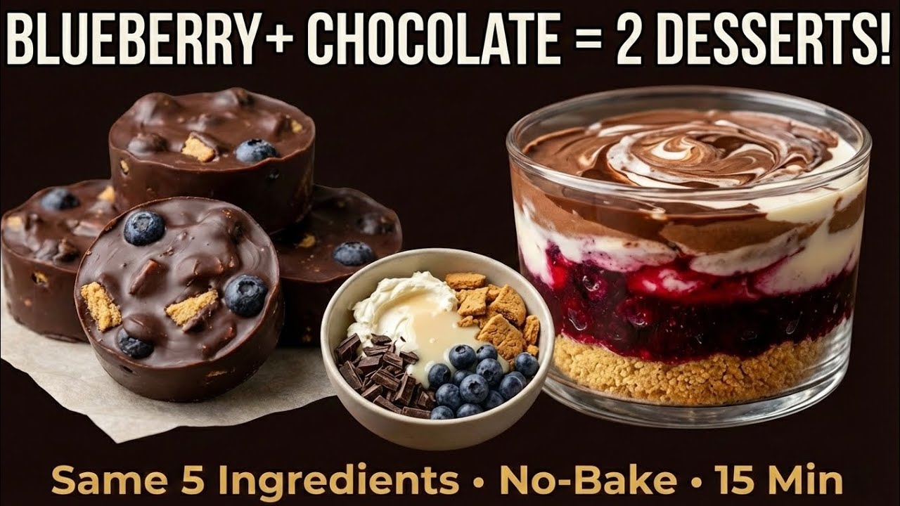 No Oven, Just Blueberries & Chocolate — 2 Easy Desserts!