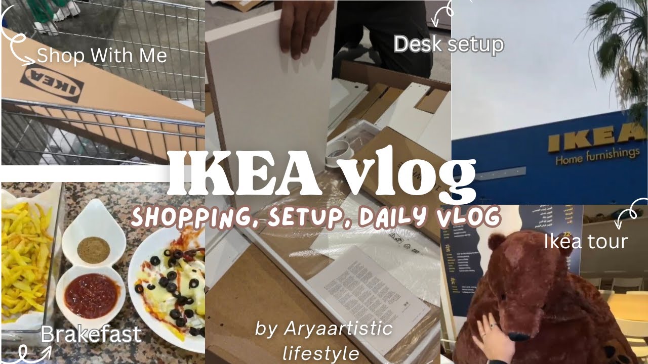 A productive IKEA Day 🛒 | Daily Routine, Desk Setup & Life with My Cat 🐱Arya artistic lifestyle👈🌱💙