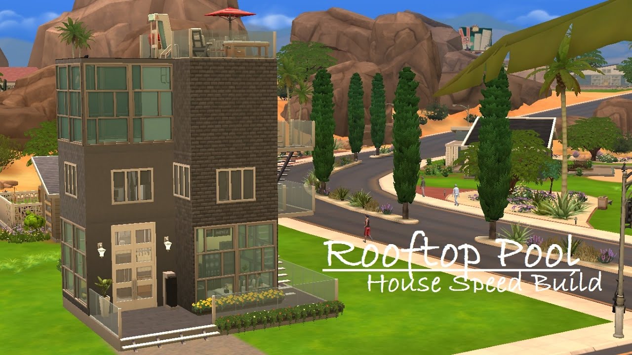The Sims 4: Rooftop Pool House Speed Build