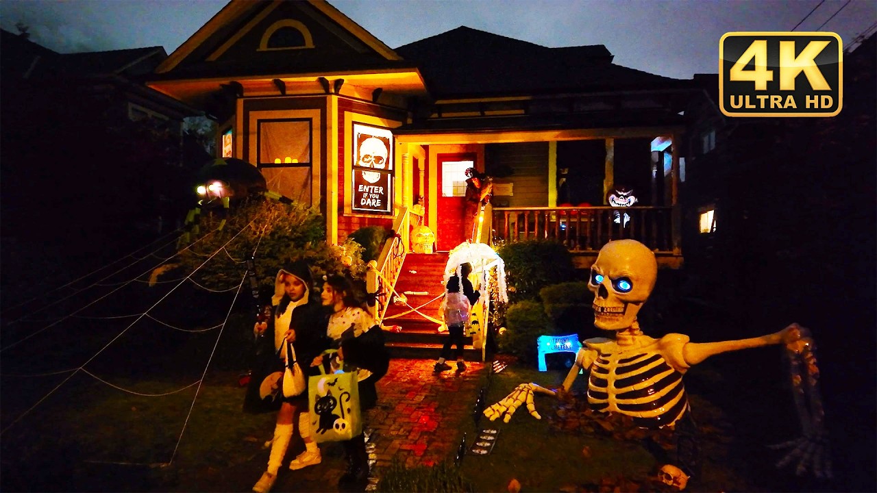 Traditional North America HALLOWEEN NIGHT Trick or Treat | ULTIMATE COMPLETE TOUR - 4K Virtual Tour