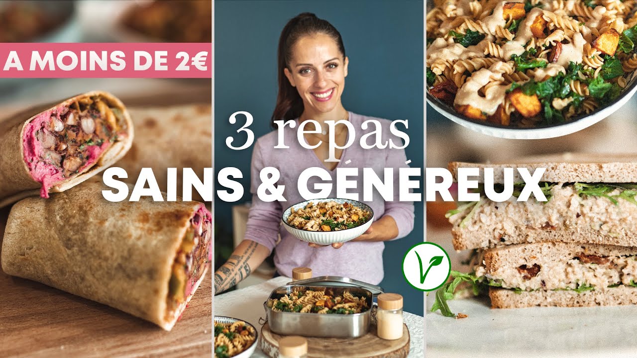 TU GALÈRES À MANGER SAIN LE MIDI ? 3 Recettes Healthy faciles à EMPORTER et à MOINS de 2€